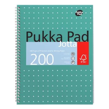   Spirálfüzet, A4+, kockás, 100 lap, PUKKA PAD, "Metallic Jotta"