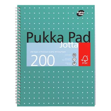 Spirálfüzet, A4+, vonalas, 100 lap, PUKKA PAD, "Metallic Jotta"