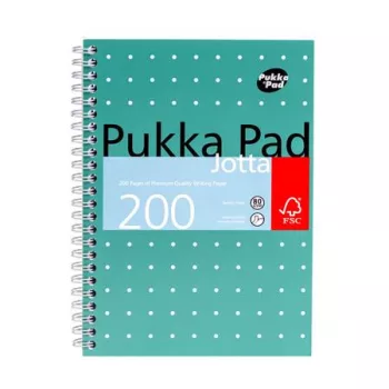   Spirálfüzet, A5, vonalas, 100 lap, PUKKA PAD, "Metallic Jotta"