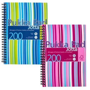   Spirálfüzet, A5, vonalas, 100 lap, PUKKA PAD "Stripe Jotta"