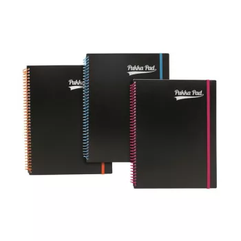   Spirálfüzet, A4+, vonalas, 100 lap, PUKKA PAD, "Neon notepad"