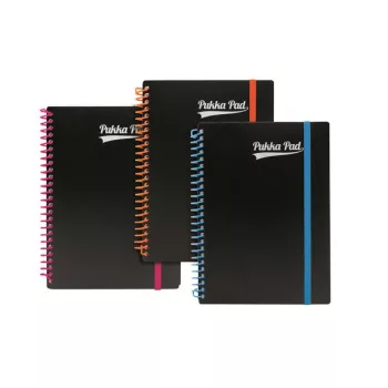   Spirálfüzet, A5, vonalas, 100 lap, PUKKA PAD, "Neon notepad"