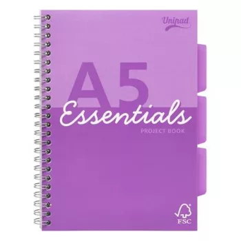   Spirálfüzet, A5, vonalas, 100 lap, PUKKA PAD "Unipad Essentials Project Book", vegyes