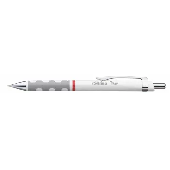   Golyóstoll, 0,8 mm, nyomógombos, fehér tolltest, ROTRING "Tikky", kék