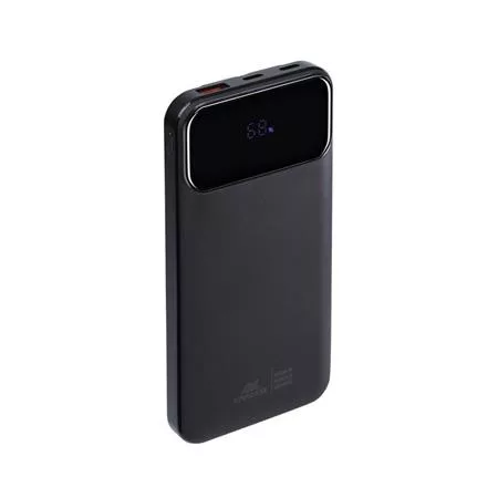Power bank, beépített kábellel, 10.000mAh, RIVACASE "VA2211", fekete