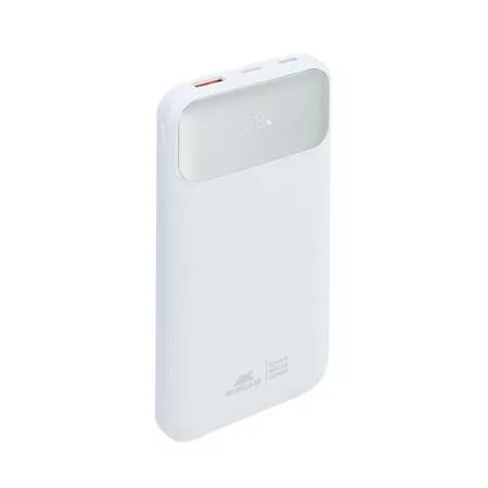 Power bank, beépített kábellel, 10.000mAh, RIVACASE "VA2211", fehér