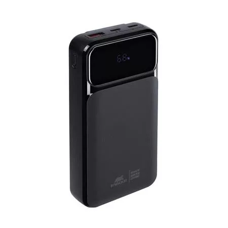 Power bank, beépített kábellel, 20.000mAh, RIVACASE "VA2221", fekete