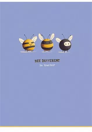 Füzet, tűzött, A4, vonalas, 40 lap, SHKOLYARYK, "Bee different", vegyes