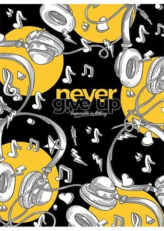 Füzet, tűzött, A5, vonalas, 80 lap, SHKOLYARYK "Never give up", vegyes