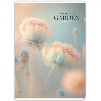  Füzet, tűzött, A4, kockás, 80 lap, SHKOLYARYK "Garden", vegyes