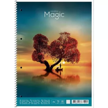   Spirálfüzet, A4+, kockás, 80 lap, SHKOLYARYK "Colourful magic", vegyes