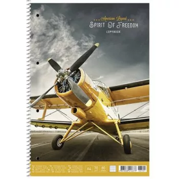   Spirálfüzet, A4+, kockás, 80 lap, SHKOLYARYK "Spirit of Freedom", vegyes