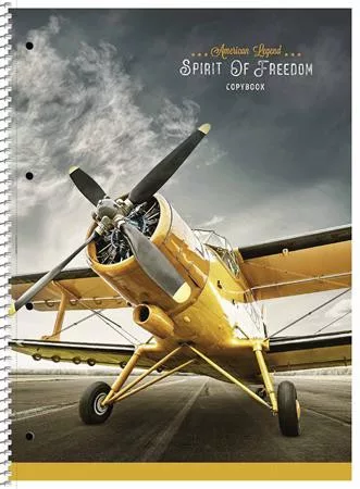 Spirálfüzet, A4+, vonalas, 80 lap, SHKOLYARYK "Spirit of Freedom", vegyes