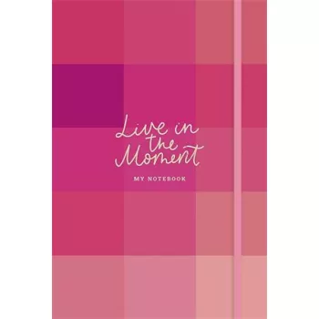   Jegyzetfüzet, A5, vonalas, sima, pontrácsos, 96 lap, keményfedeles, SHKOLYARYK "Live in the moment", vegyes minta