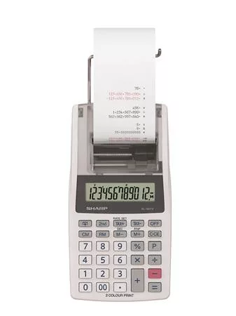 Számológép, szalagos, 12 számjegy, 2 színű nyomtató, SHARP "EL-1611V"