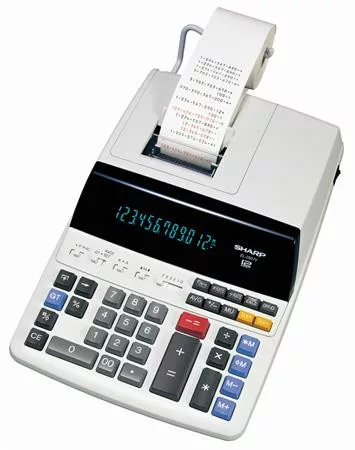 Számológép, szalagos, 12 számjegy, 2 színű nyomtató, SHARP "EL-2607LG"