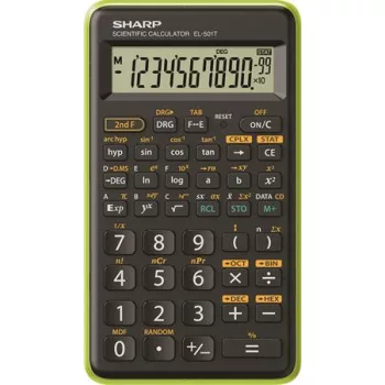   Számológép, tudományos, 146 funkció, SHARP "EL-501TBGR", fekete-zöld