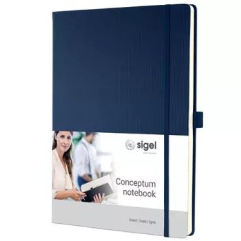   Jegyzetfüzet, exkluzív, A4, vonalas, 97 lap, keményfedeles, SIGEL "Conceptum", éjkék