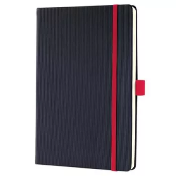   Jegyzetfüzet, exkluzív, A5, vonalas, 97 lap, keményfedeles, SIGEL "Conceptum Red Edition", fekete-piros