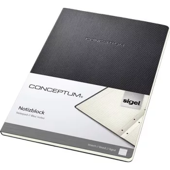   Füzet, exkluzív, A4, vonalas, 60 lap, keményfedeles, SIGEL "Conceptum", fekete