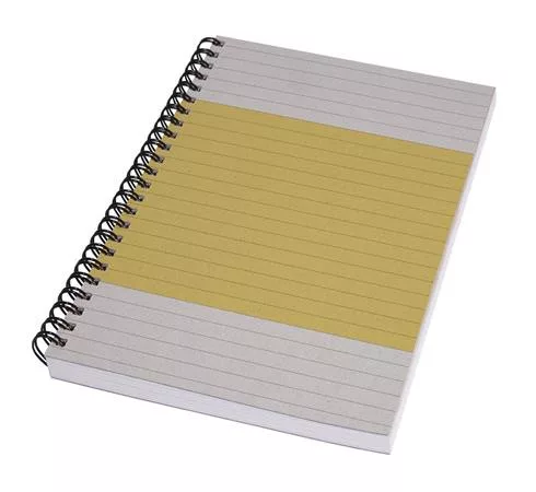 Spirálfüzet, A5, vonalas, 80 lap, puhafedeles, SIGEL "Quicknote", sárga-szürke