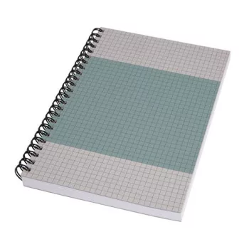  Spirálfüzet, A5, kockás, 80 lap, puhafedeles, SIGEL "Quicknote", kék-szürke