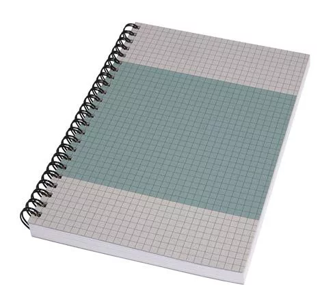 Spirálfüzet, A5, kockás, 80 lap, puhafedeles, SIGEL "Quicknote", kék-szürke