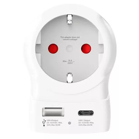 Adapter, Egyesült Királyságba utazóknak, USB-C + USB-A, SKROSS