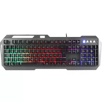   Billentyűzet, vezetékes, gaming, fém, USB, HUN, SPEEDLINK "LUNERA RGB Rainbow", fekete