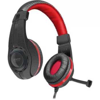   Fejhallgató, mikrofonnal, vezetékes, gaming, 3,5 mm jack, SPEEDLINK "Legatos", fekete-piros