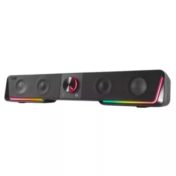   Hangszóró, 12W, 2x3.5 mm jack + USB-A, SPEEDLINK "GRAVITY RGB Stereo Soundbar", fekete