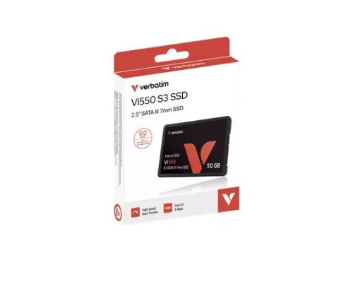 SSD (belső memória), 512GB, SATA 3, 500/520MB/s, VERBATIM "Vi550"