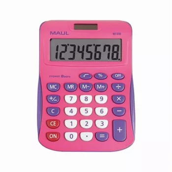   Számológép, asztali, 8 számjegy, MAUL "MJ 550", pink-lila