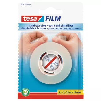   Ragasztószalag, kézzel téphető, 19 mm x 25 m, TESA "tesafilm®", átlátszó
