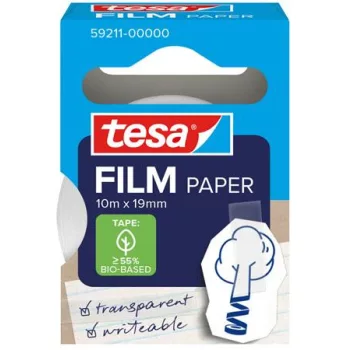   Ragasztószalag, írható, papír, 19 mm x 10 m, TESA "tesafilm®", átlátszó