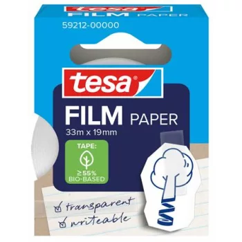   Ragasztószalag, írható, papír, 19 mm x 33 m, TESA "tesafilm®", átlátszó