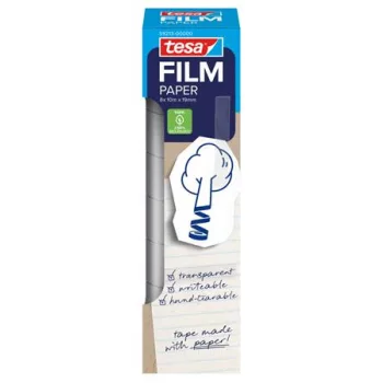   Ragasztószalag, írható, papír, 19 mm x 10 m, TESA "tesafilm®", átlátszó