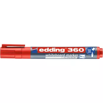   Tábla- és flipchart marker, 1,5-3 mm, kúpos, EDDING "360", piros