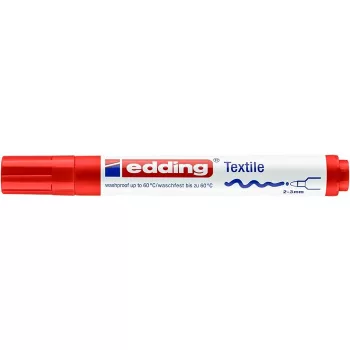 Textilmarker, 2-3 mm, kúpos, EDDING "4500", piros
