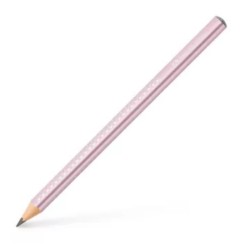  Grafitceruza, B, háromszögletű, FABER-CASTELL "Sparkle Jumbo",  metál rózsaszín