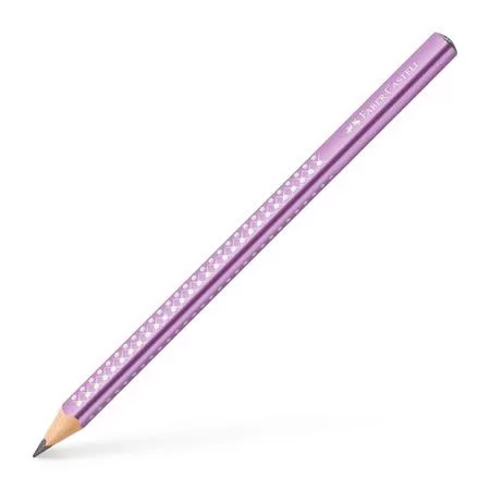 Grafitceruza, B, háromszögletű, FABER-CASTELL "Sparkle Jumbo",  metál lila