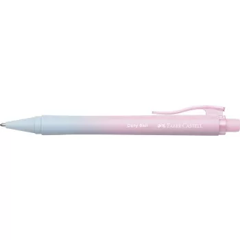   Golyóstoll, 1 mm, XB, nyomógombos, rózsa-égkék tolltest, FABER-CASTELL "Daily Ball Flow", kék