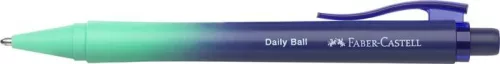Golyóstoll, 1 mm, XB, nyomógombos, türkiz-kék tolltest, FABER-CASTELL "Daily Ball Flow", kék