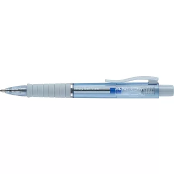   Golyóstoll, 1 mm, XB, nyomógombos, égkék testszín, FABER-CASTELL "Poly Ball View Aurora", kék