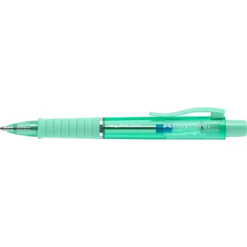   Golyóstoll, 1 mm, XB, nyomógombos, mentazöld testszín, FABER-CASTELL "Poly Ball View Aurora", kék