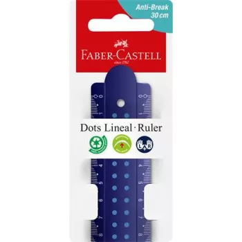   Vonalzó, műanyag, törhetetlen, 30 cm, FABER-CASTELL "Pöttyös", vegyes színek