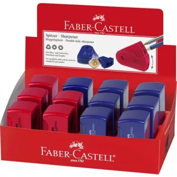   Hegyező display, kétlyukú, 2 tartályos, FABER-CASTELL, vegyes színek