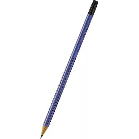 Grafitceruza, radírral, B, háromszögletű, FABER-CASTELL "Grip 2001", kék