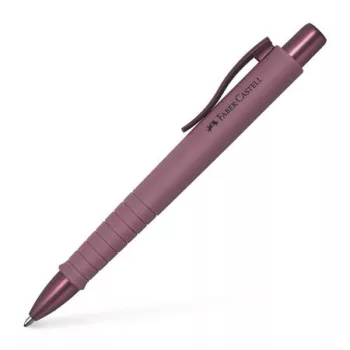   Golyóstoll, 1 mm, XB, nyomógombos tolltest, bordó tolltest, FABER-CASTELL "Poly Ball Urban", kék