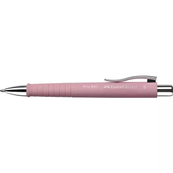   Golyóstoll, 1 mm, XB, nyomógombos, rózsaszín tolltest, FABER-CASTELL "Poly Ball", kék